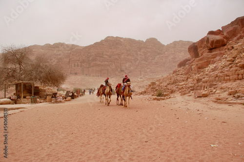 Petra  Jordan  November 2019 - A group of people walking down a dirt road