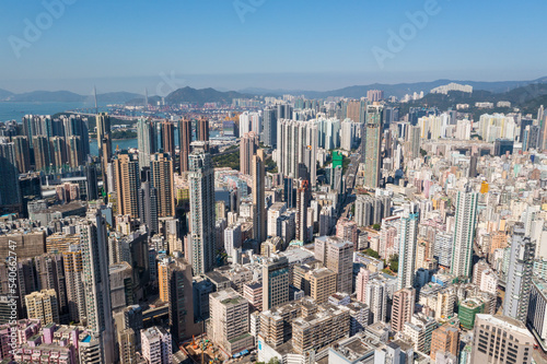 Top view of Hong Kong city