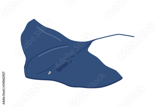 Mobula mobular isolated devil fish, underwater animals and dwellers of sea or ocean. Ecosystem and environment for creature. Vector in flat cartoon style