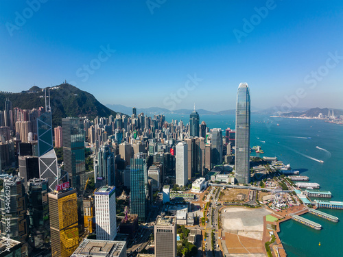 Aerial view of Hong Kong city