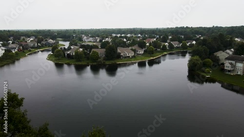 Inland Suburban Lake made by builders. photo