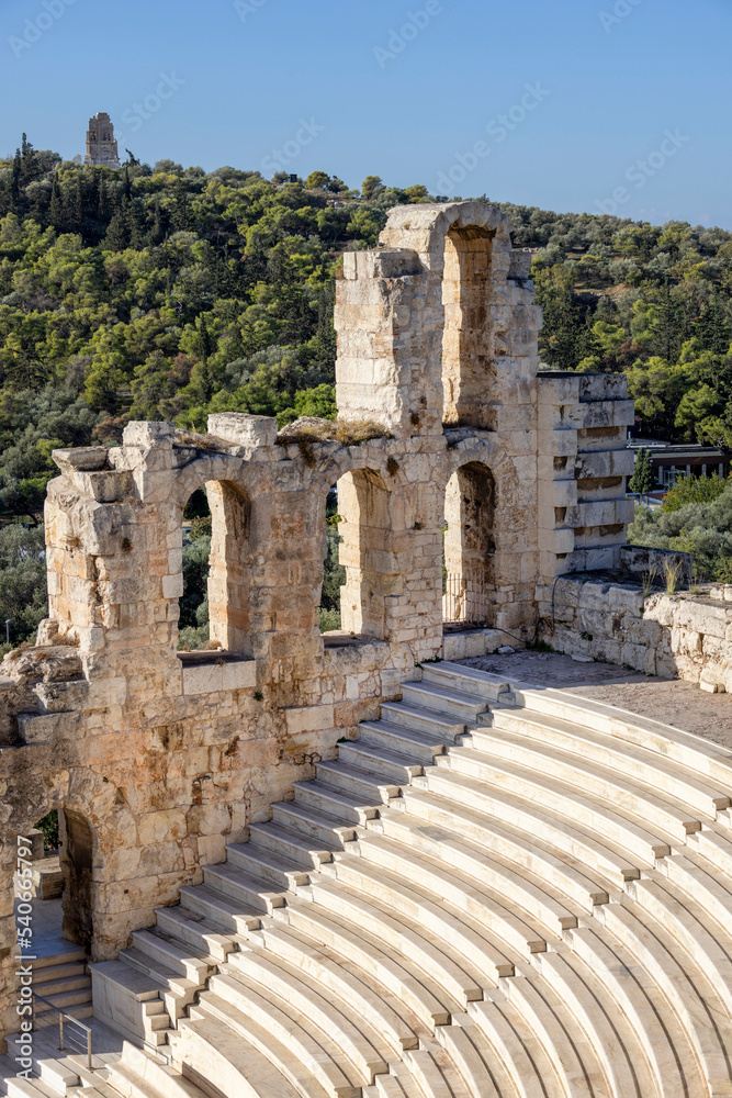 Theatre of Dionysus, remains of the ancient Greek theatre situated on the southern slope of the Acropolis hill, Athens, Greece