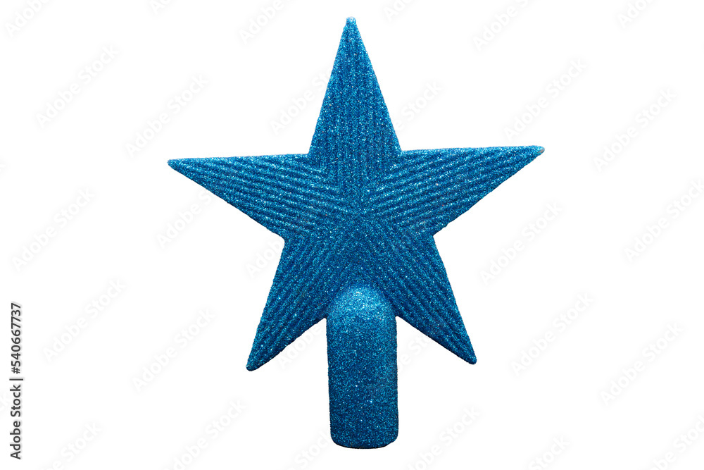 Close up of a blue ornament Christmas star . Close up of a blue ornament Christmas star .