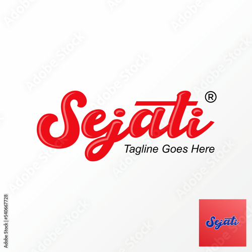 Simple and unique letter or word SEJATI handwritten font image graphic icon logo design abstract concept vector stock. Can be used as symbol related to typography or watermark photo