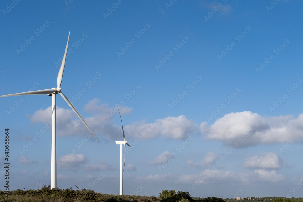 Wind power in agricultural area in Spain