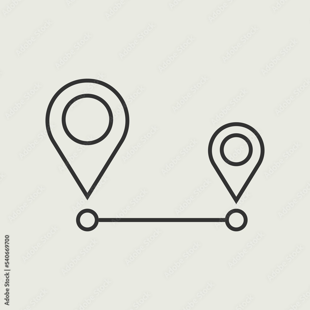 Distance vector icon illustration sign Distance vector icon illustration sign