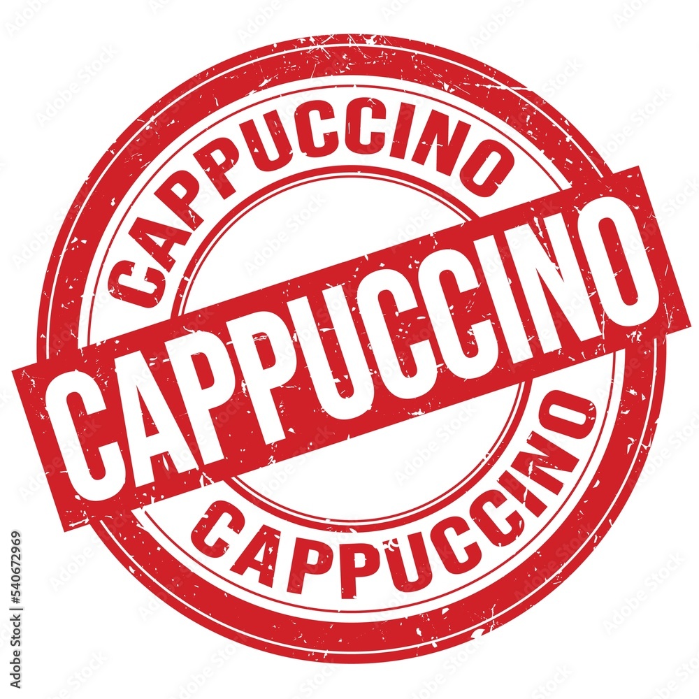 CAPPUCCINO text written on red round stamp sign CAPPUCCINO text written on red round stamp sign