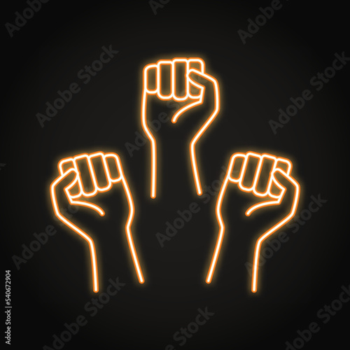 Protest neon icon in line style