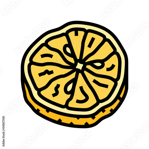 lemon dried fruit color icon vector. lemon dried fruit sign. isolated symbol illustration