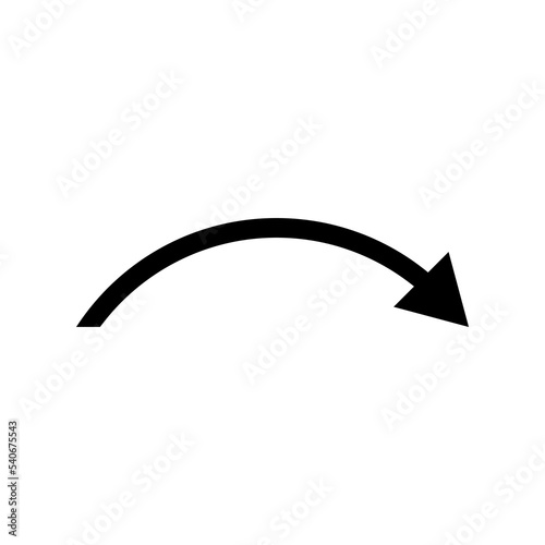 Thin long semi circle arrow. Vector illustration.