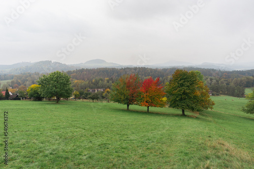 Idyllic and panoramic view of Czech Republic, National Park, Bohemian Switzerland, České Švýcarsko