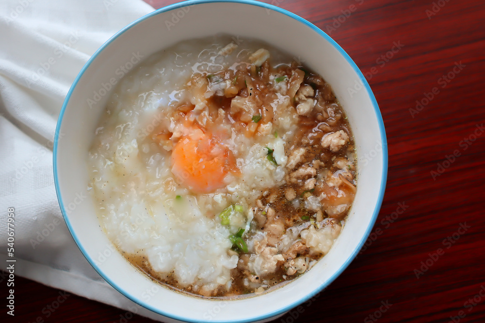 Rice porridge or boiled rice