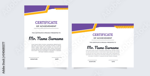 Certificate Award Design Template. Clean modern certificate 