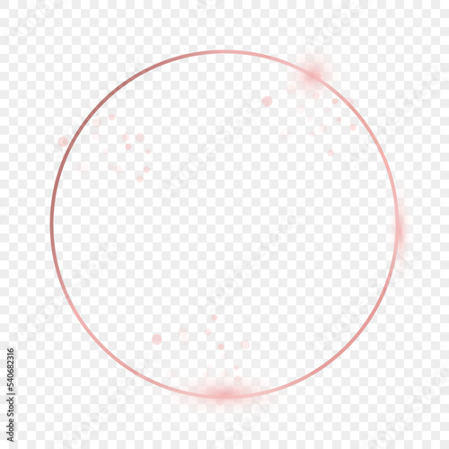 Rose gold glowing circle frame