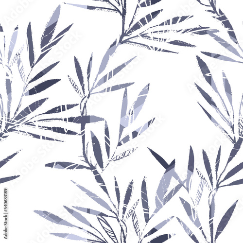 Sketched Leaves Seamless Pattern.