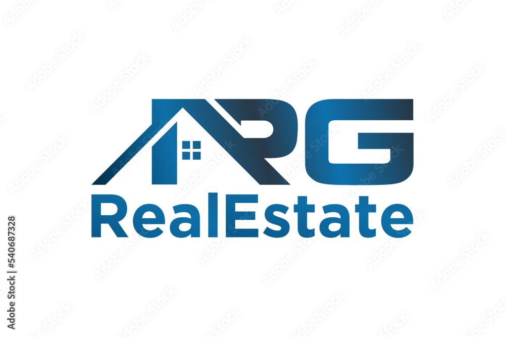 Real estate logo house roof window initial letter ARG modern simple design residence property icon building Real estate logo house roof window initial letter ARG modern simple design residence property icon building