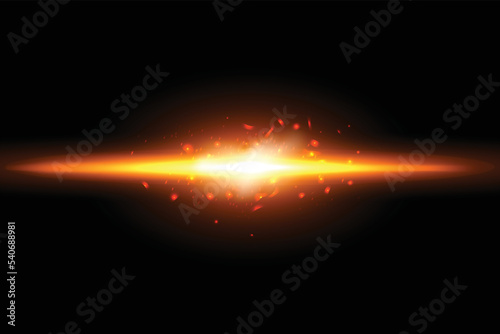 fire flames with sparks on a black background