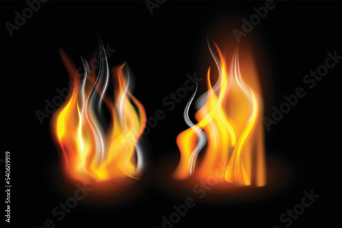 Burning Burning Fire On Black Background