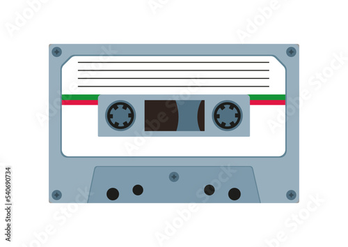 Audio tape. Audio cassette isolated on white background. Vector illustration of audio tape