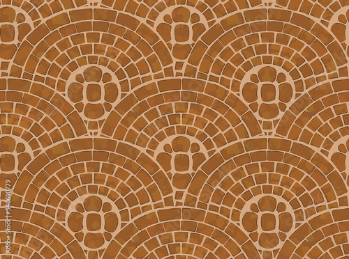 Background image seamless brown round fan tile shape photo