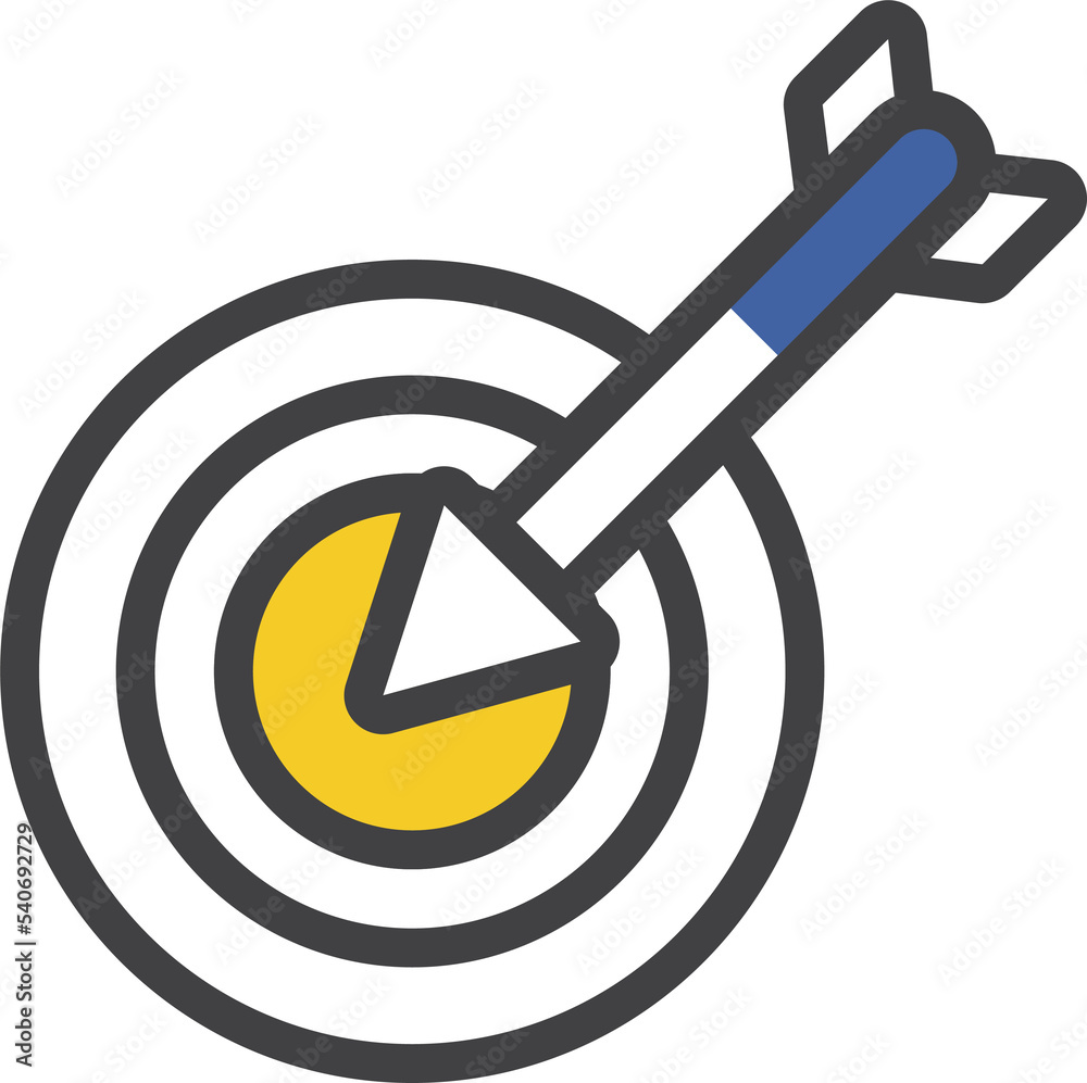Icon business flat design concept target audience. PNG