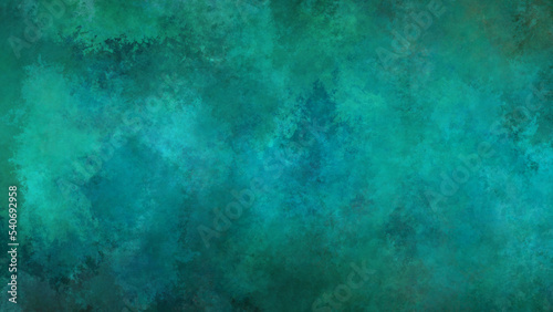 エメラルドグリーン、ターコイズ色、緑の水彩ペイント背景