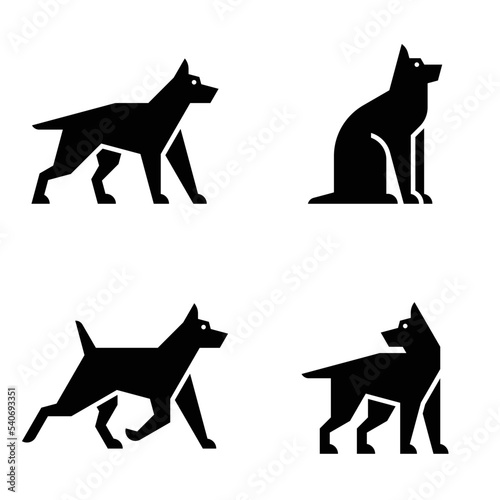Set of Dog, Dog Logo. Icon design. Template elements