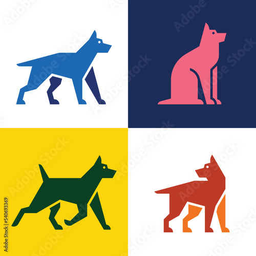 Set of Dog, Dog Logo. Icon design. Template elements