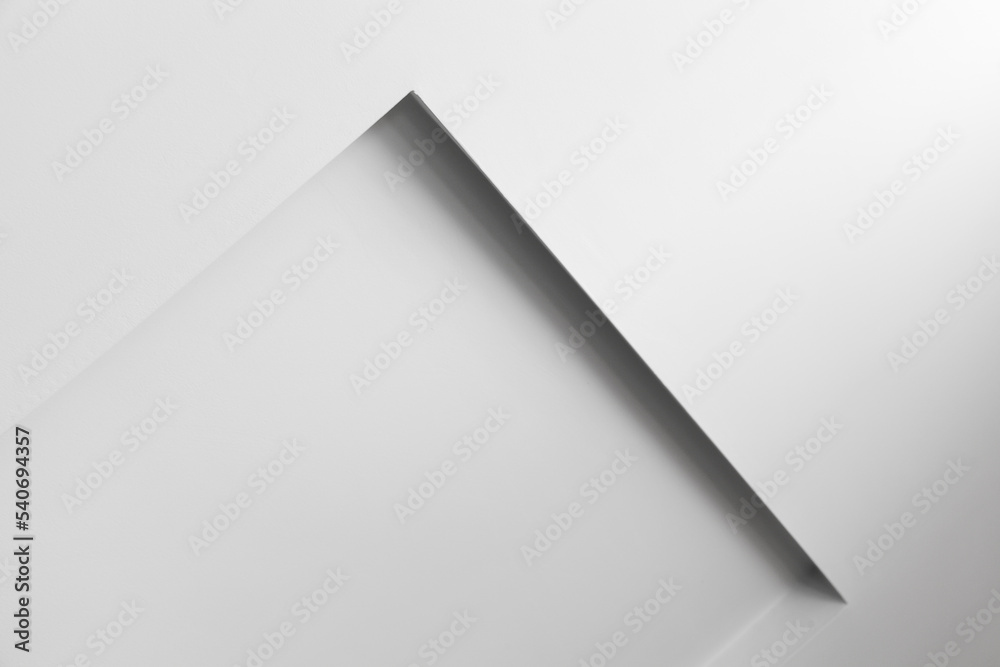 Abstract white minimal interior with ceiling niche - obrazy, fototapety, plakaty 