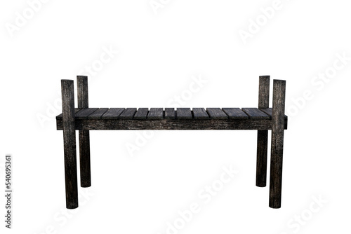 Obraz na plátně 3D illustration of a wooden jetty or platform isolated on a transparent background