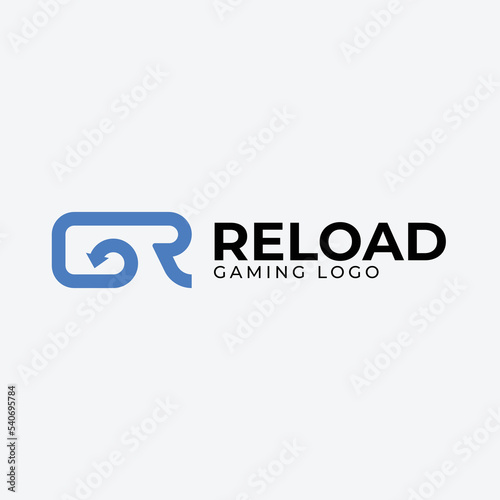 Letter R reload gaming logo
