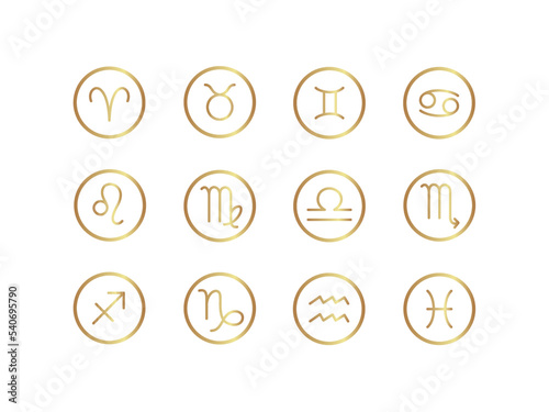 Zodiac signs. Astrological signs. Horoscope, astrology. Vector illustration.