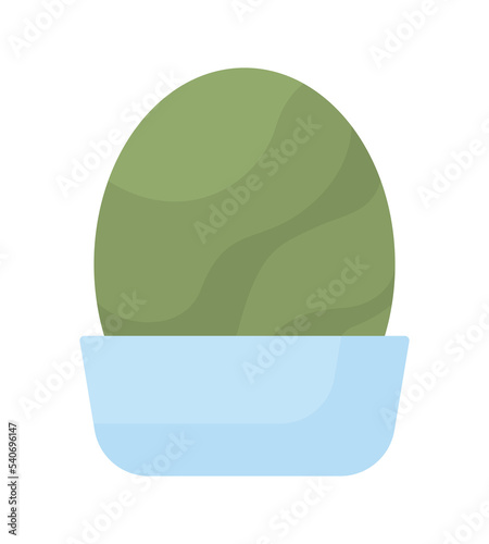 Green bush in planter semi flat color vector object. Plant cultivation. Editable element. Full sized item on white. Urban decor simple cartoon style illustration for web graphic design and animation