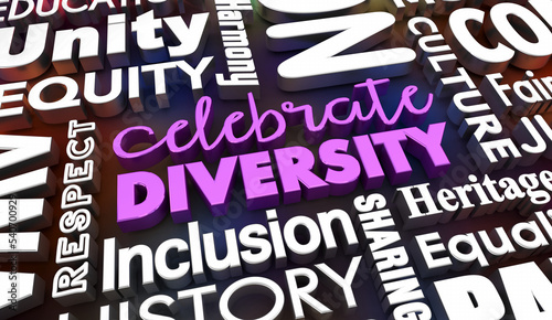 Celebrate Diversity Equity Inclusion Respect Communication 3d Illustration