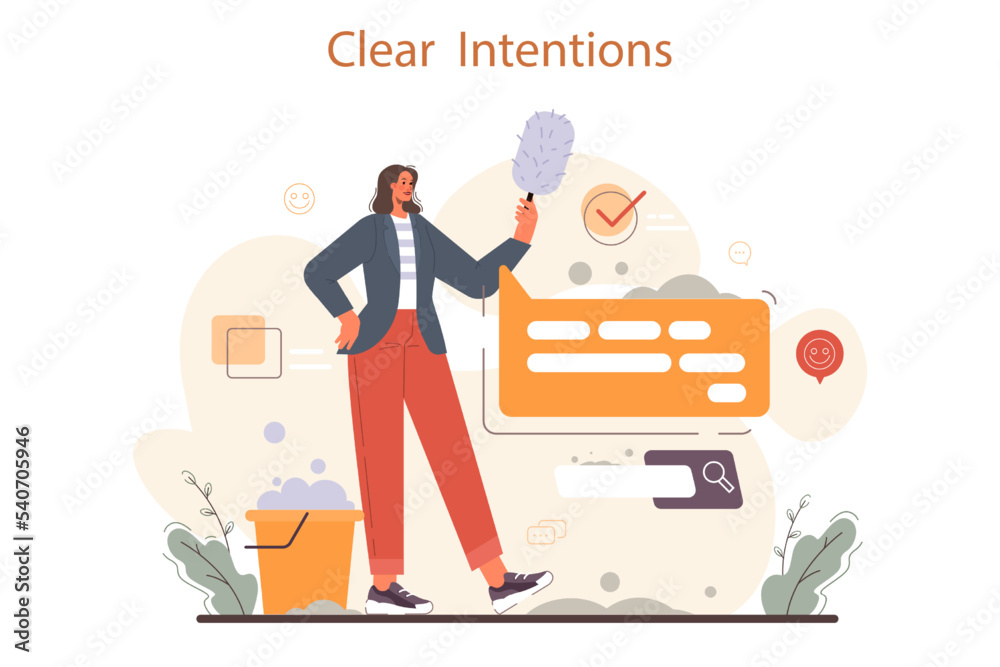 Soft skills concept. Business people or employee with clear intentions Soft skills concept. Business people or employee with clear intentions