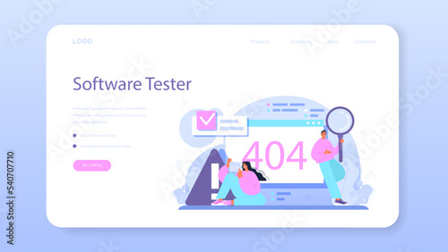 Web administrator web banner or landing page. Content management