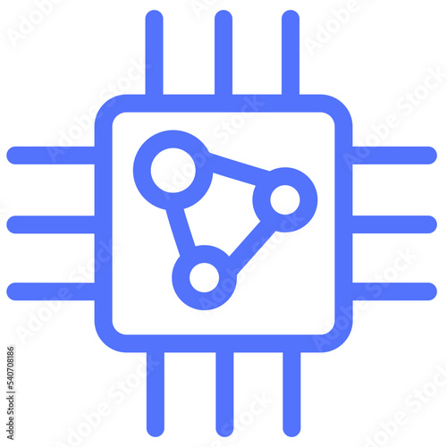 processor cpu microprocessor chip line icon