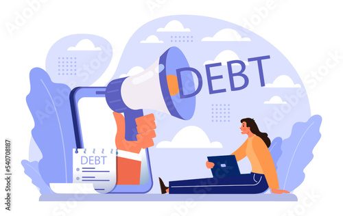 Leinwand Poster Debt concept