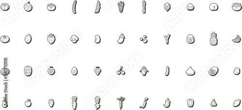 ミニ野菜アイコンセット 3D