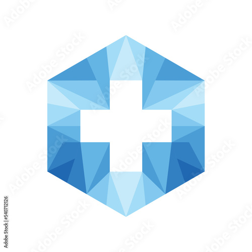 Abstract medical cross symbol health logo icon vector