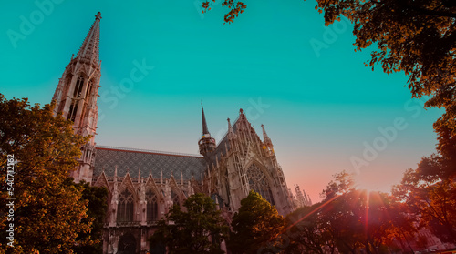Photography The  vintage themes at The Votive Church (Votivkirche) is a neo-Gothic church located on the Ringstrasse in Vienna, Austria