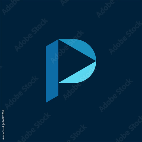 Free Download technology P alphabet for logo play video or music - GFXLoad