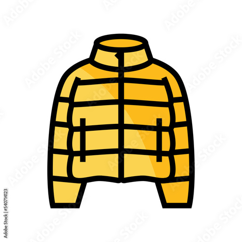 puffy jacket outerwear female color icon vector. puffy jacket outerwear female sign. isolated symbol illustration