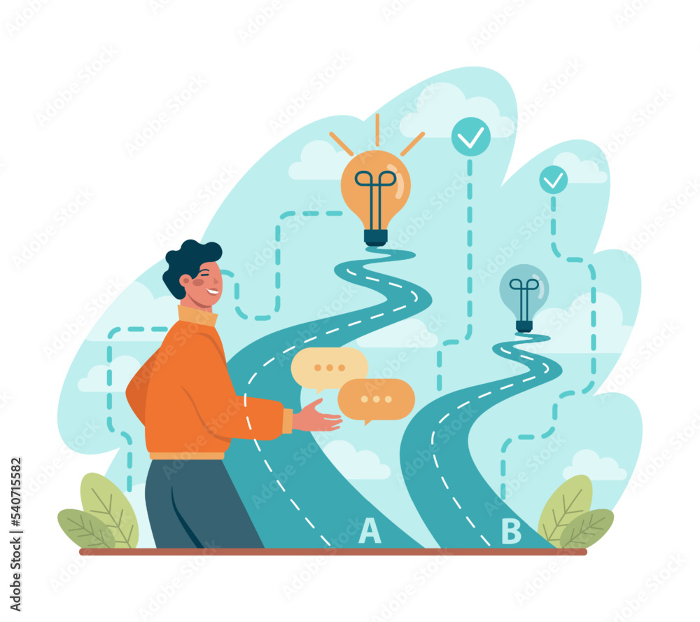 Business plan concept. Idea of business strategy. Setting a goal