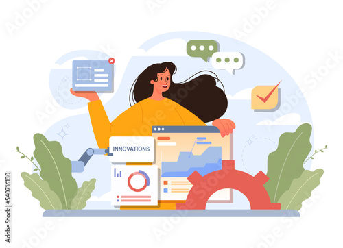 Innovation concept. Idea of creative business, community