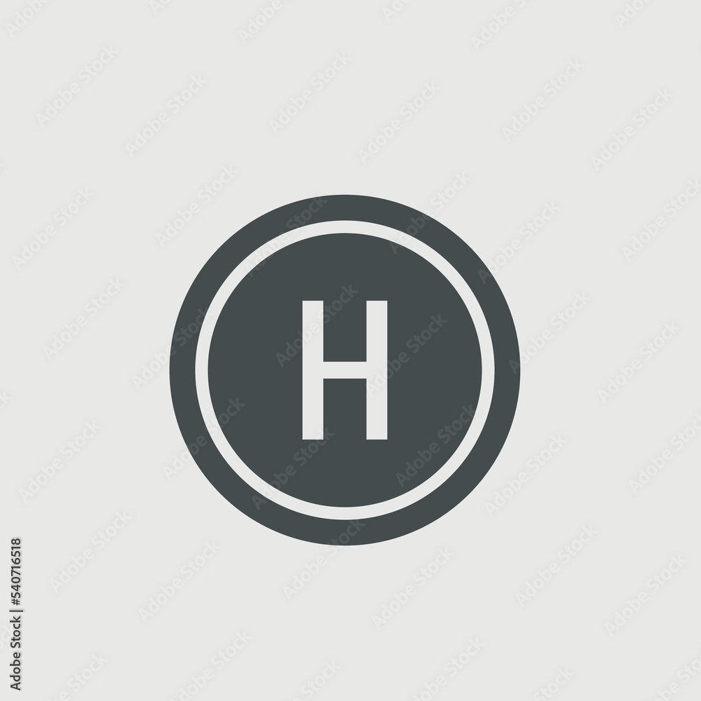 Fototapeta premium Helicopter land vector icon illustration sign