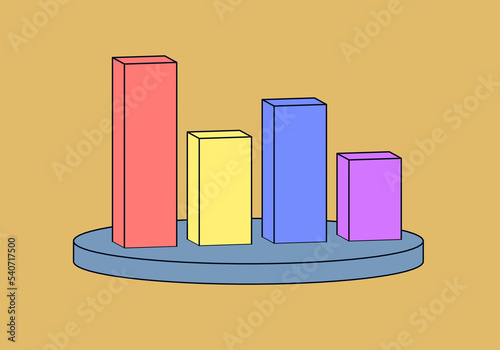 Drawn illustration of graph of any indicators.