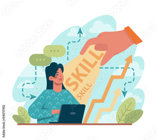 Skill up concept. Increasing of business or professional abilities