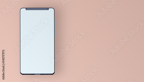 White touchscreen mobile phone mockup with empty insertion space.