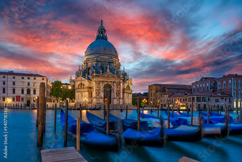 Canal Grande with Venice gondola and Basilica di Santa Maria della Salute in Venice, Italy © Ekaterina Belova